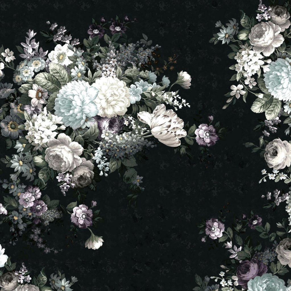 flowerbedroomwallpaperwallmuralblackandwhiteflowerbedroom
