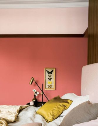 mur peint, le rose dans nos intérieurs ,sur les murs, en décorations, en objets