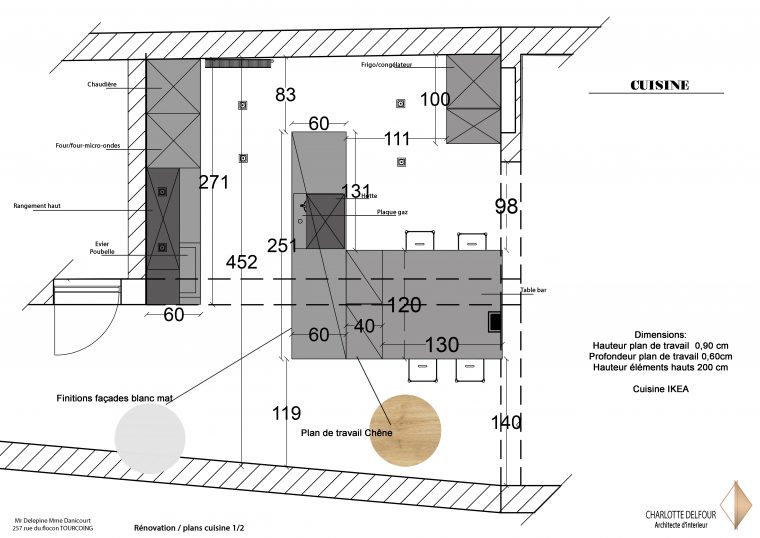 Rénovation Tourcoing Plan detail cuisine